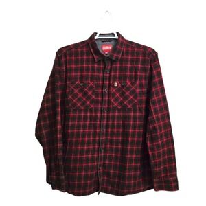 Coleman Red Plaid Flannel Casual Button Down Sz XXL
